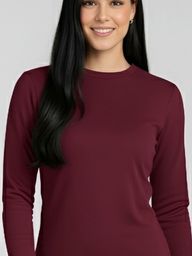 Blusa térmica feminina na cor bordô