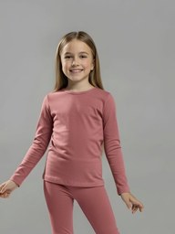 Conjunto térmico infantil na cor rosé